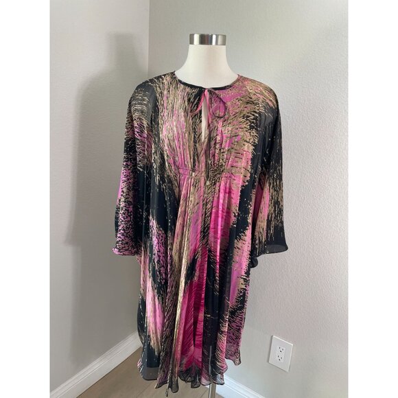 Diane Von Furstenberg DVF Fleurette Gossip Girl Serena Batwing Silk Boho Dress - Picture 1 of 16